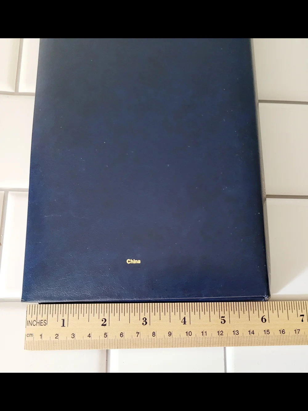 Source Unknown Navy Blue Photo Album with Gold Decorative Trim